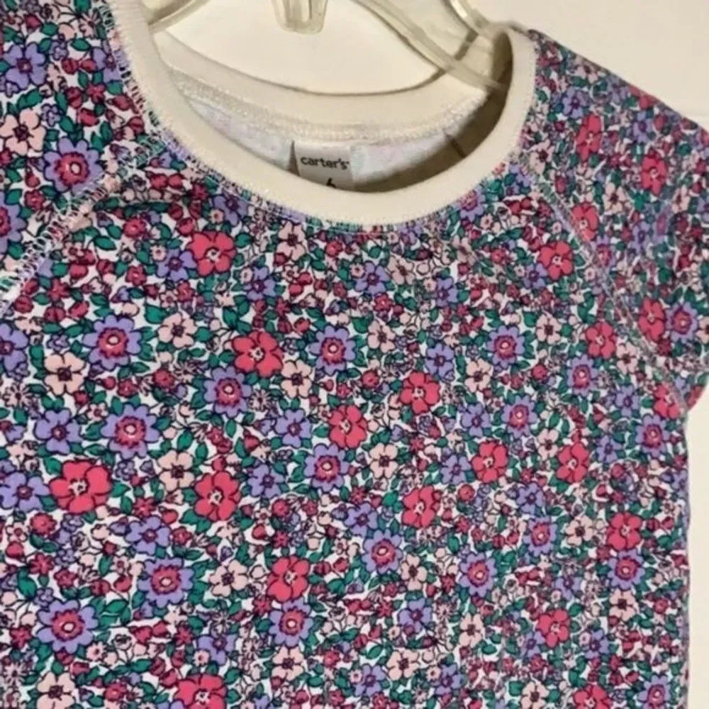 Carter's shirt Girl's Size 6 girls small floral shirt top‎ short sleeve